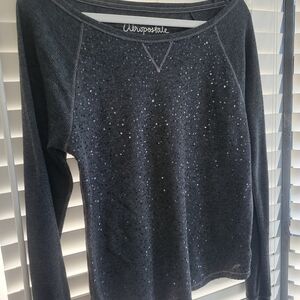 Aeropostale Black Embellished Long Sleeve Hoodie